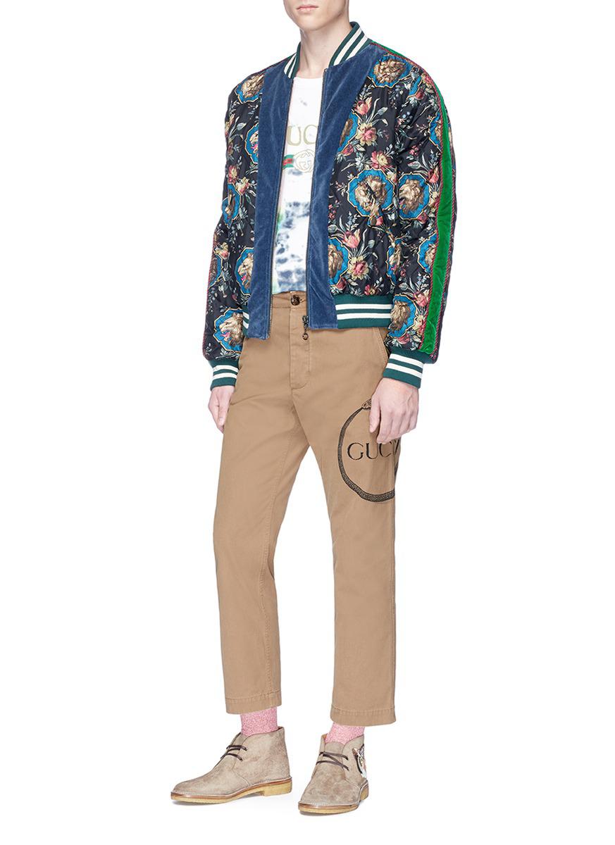 gucci lion print jacket