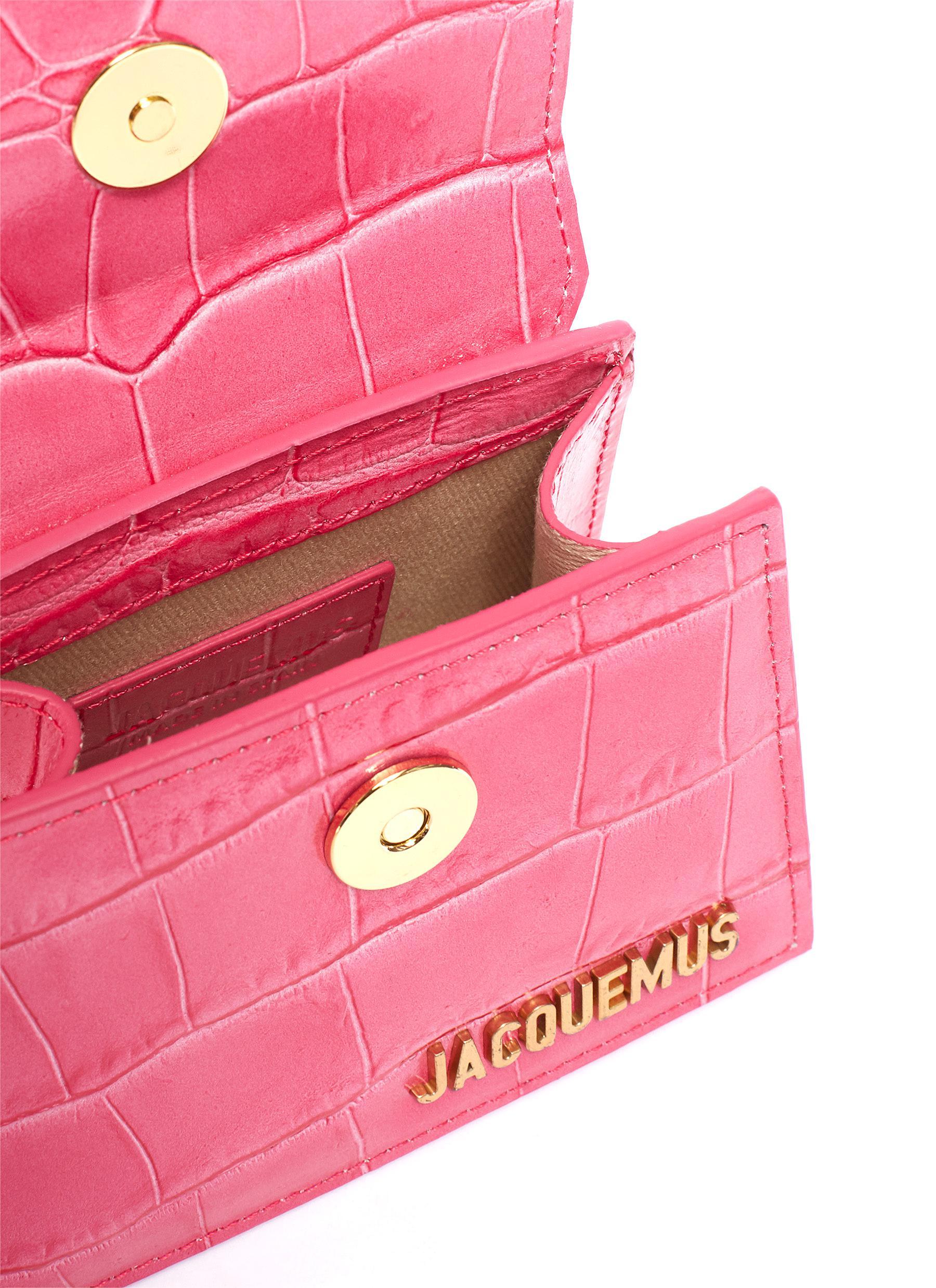 Jacquemus 'le Chiquito' Micro Croc Embossed Leather Top Handle Bag 