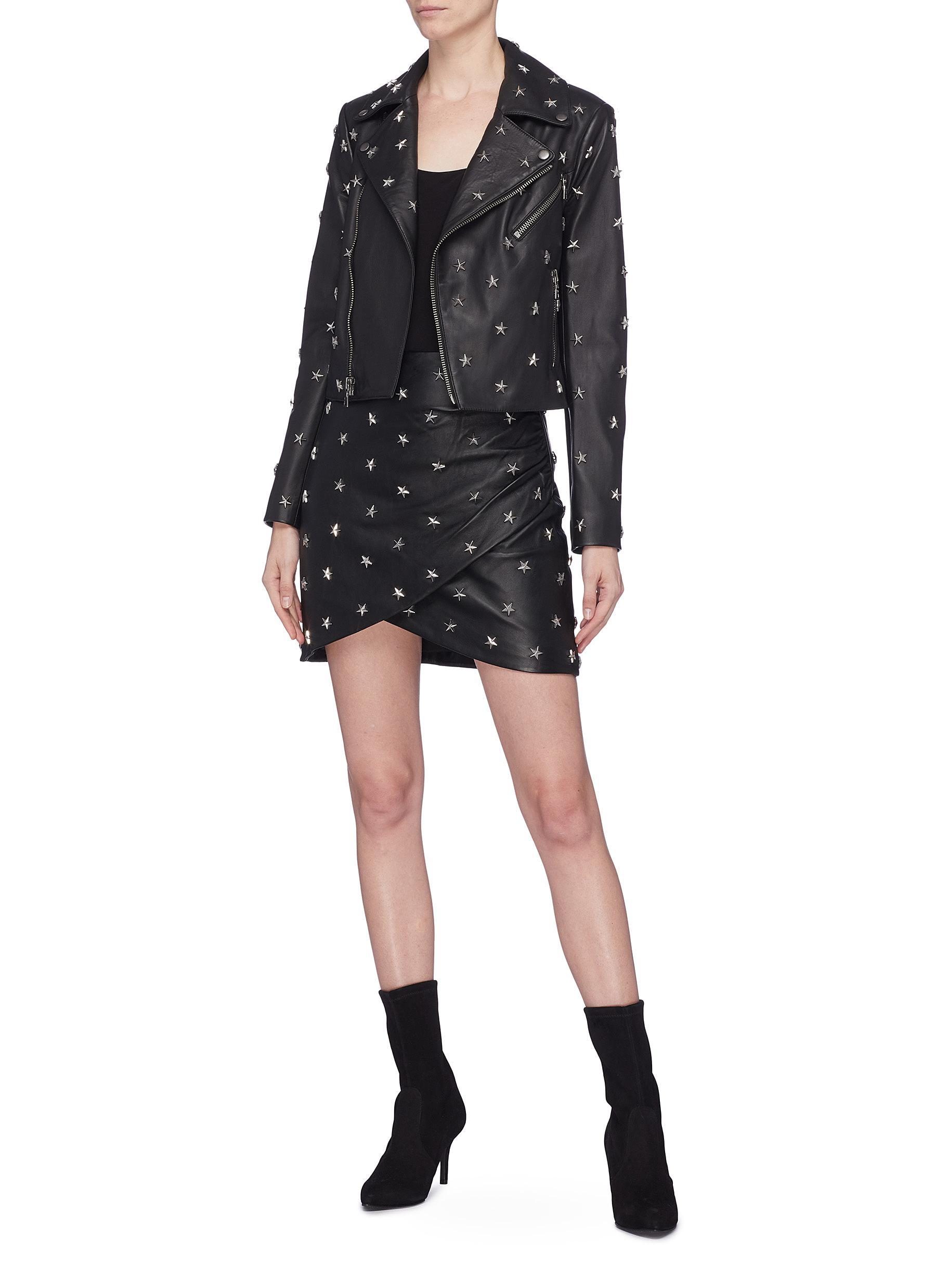 Alice And Olivia Black Leather Jacket