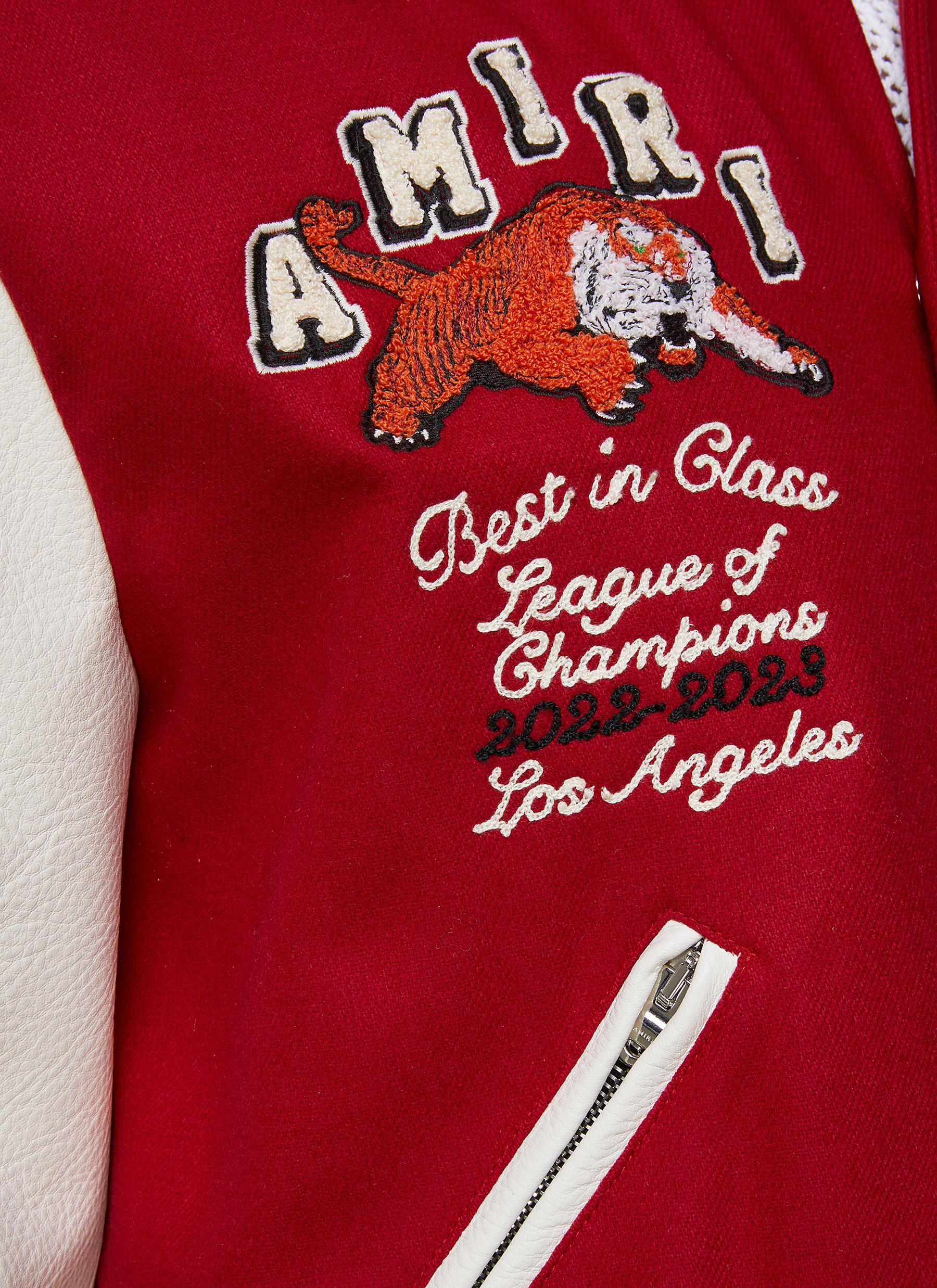 Vintage Patch varsity jacket in red - Amiri