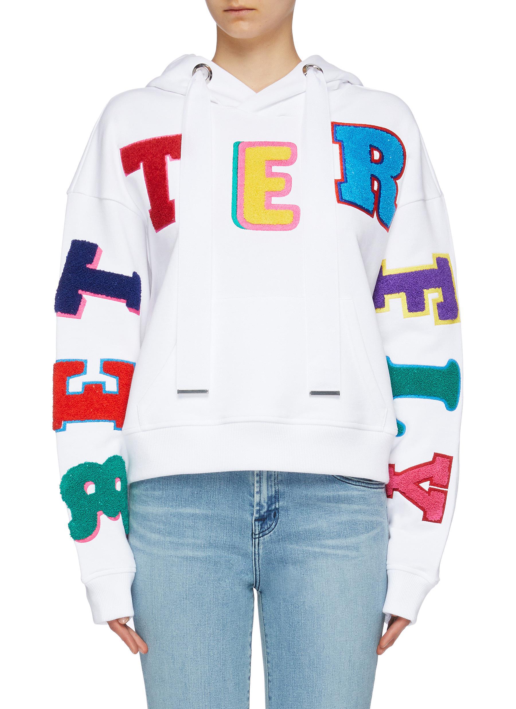 Mira Mikati Cotton 'better Fly' Chenille Patch Hoodie for Men - Lyst