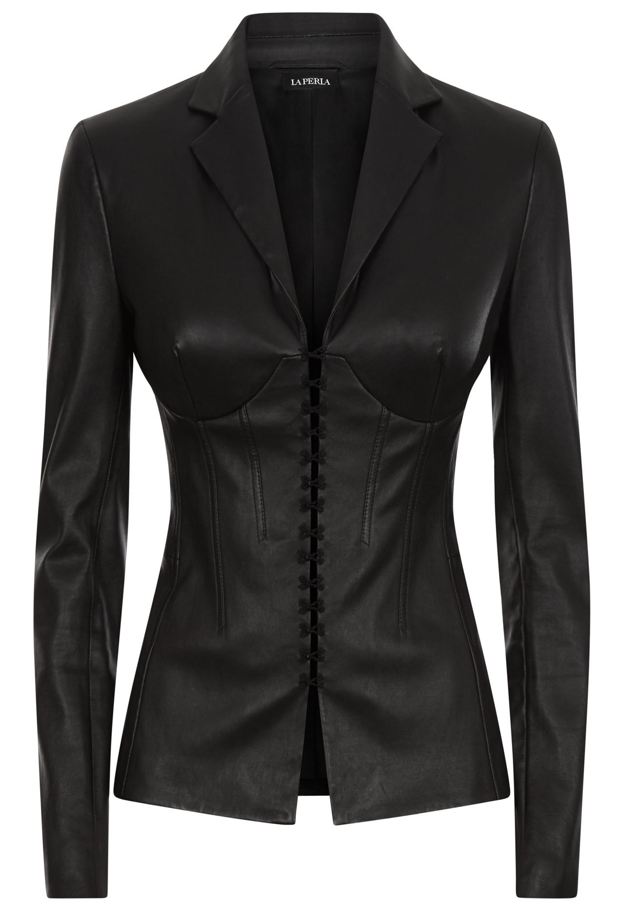 Lyst La perla Black Lambskin Leather Corset Jacket With Builtin Bra