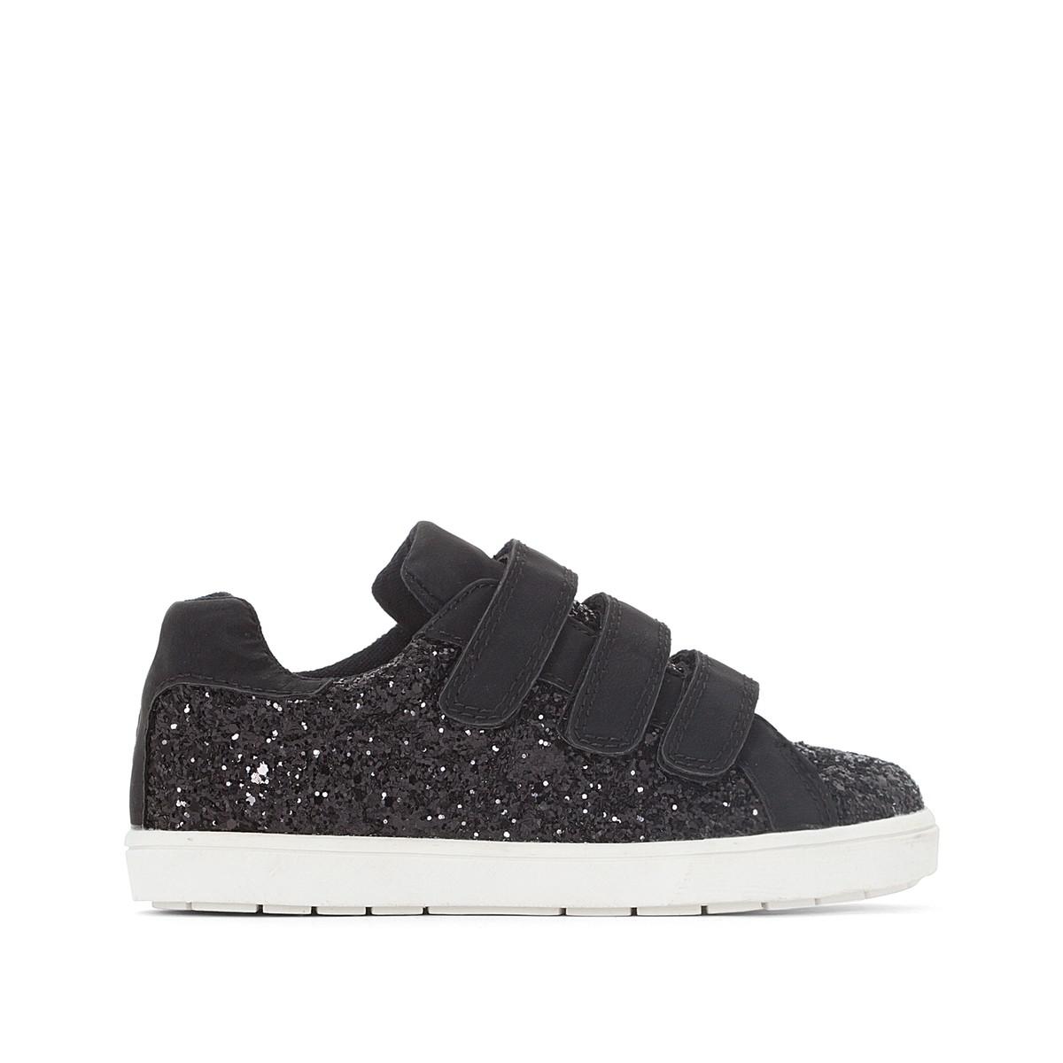 Lyst - La Redoute Sparkly Touch 'n' Close Trainers in Black