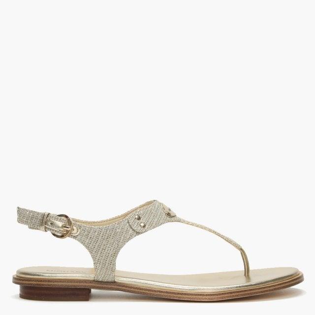 michael kors plate thong sandals white