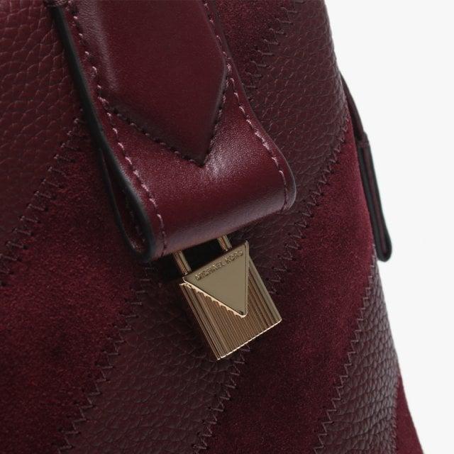 rollins small chevron leather satchel