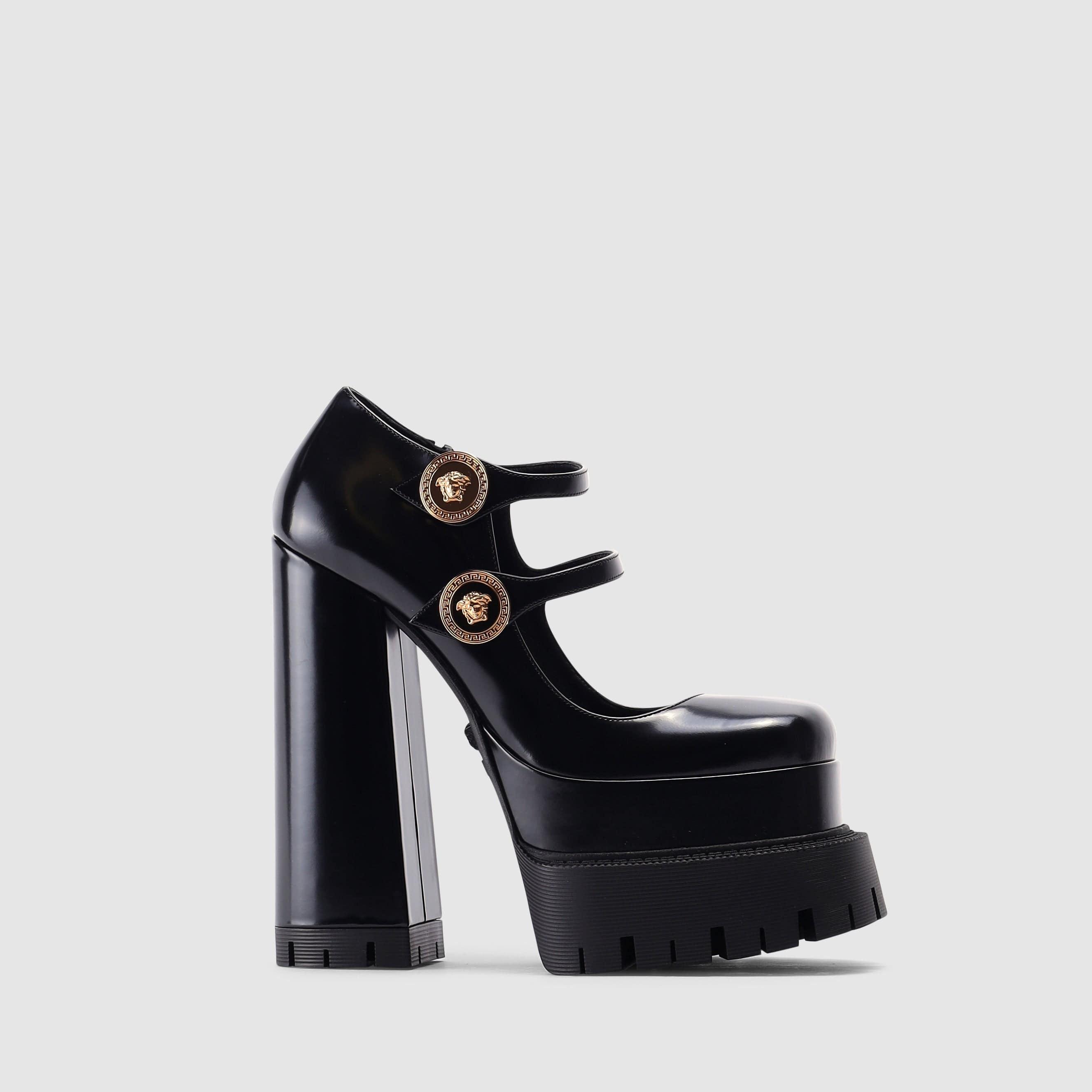 Versace Medusa Aevitas Mary Jane Heels in Black Lyst UK