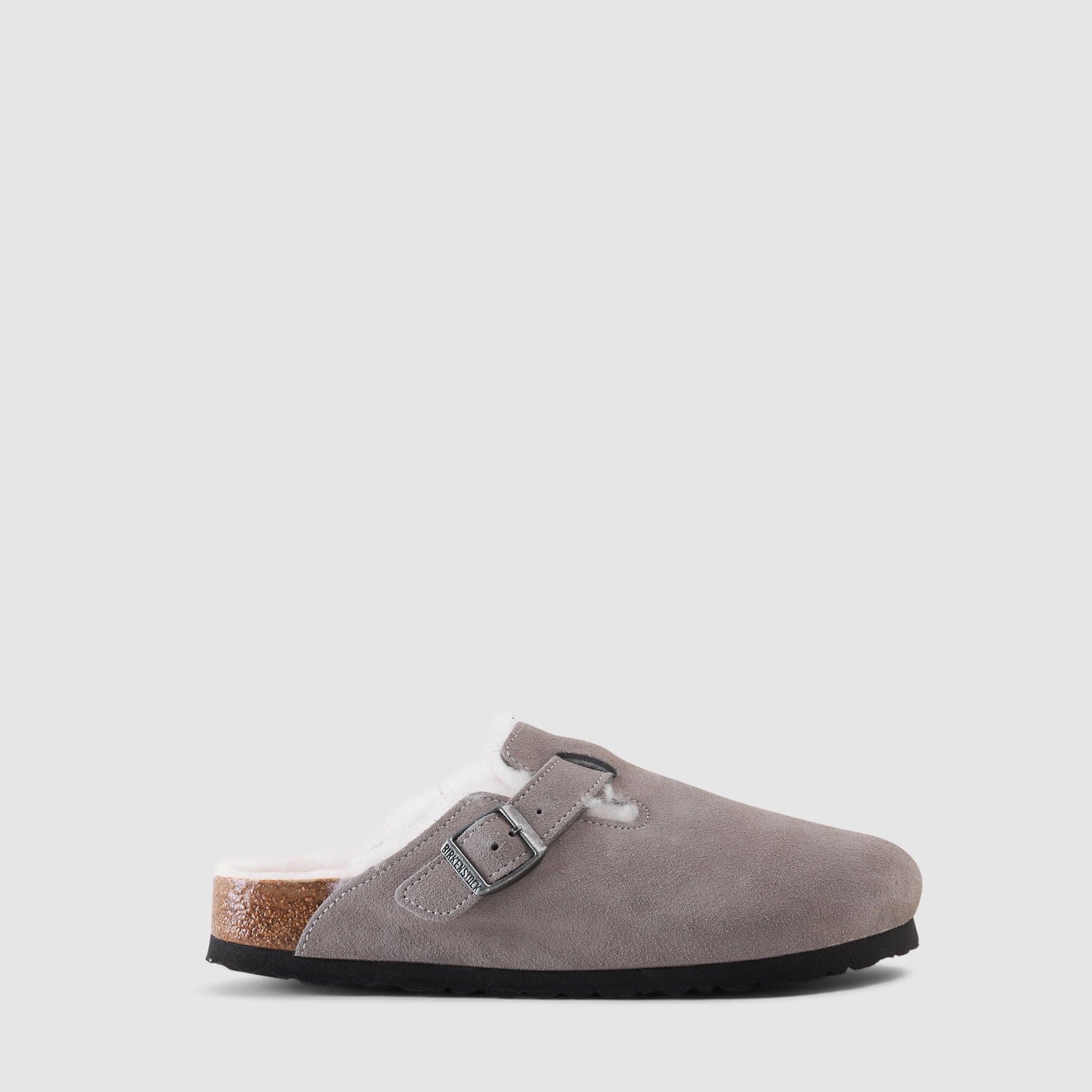 Birkenstock Boston Fell Mules in Gray | Lyst