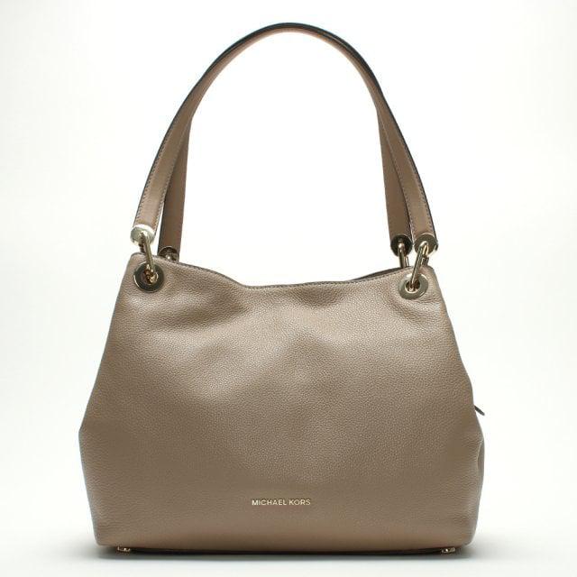 Michael Kors Raven Large Truffle Leather Shoulder Bag in Taupe Leather  (Brown) | Lyst