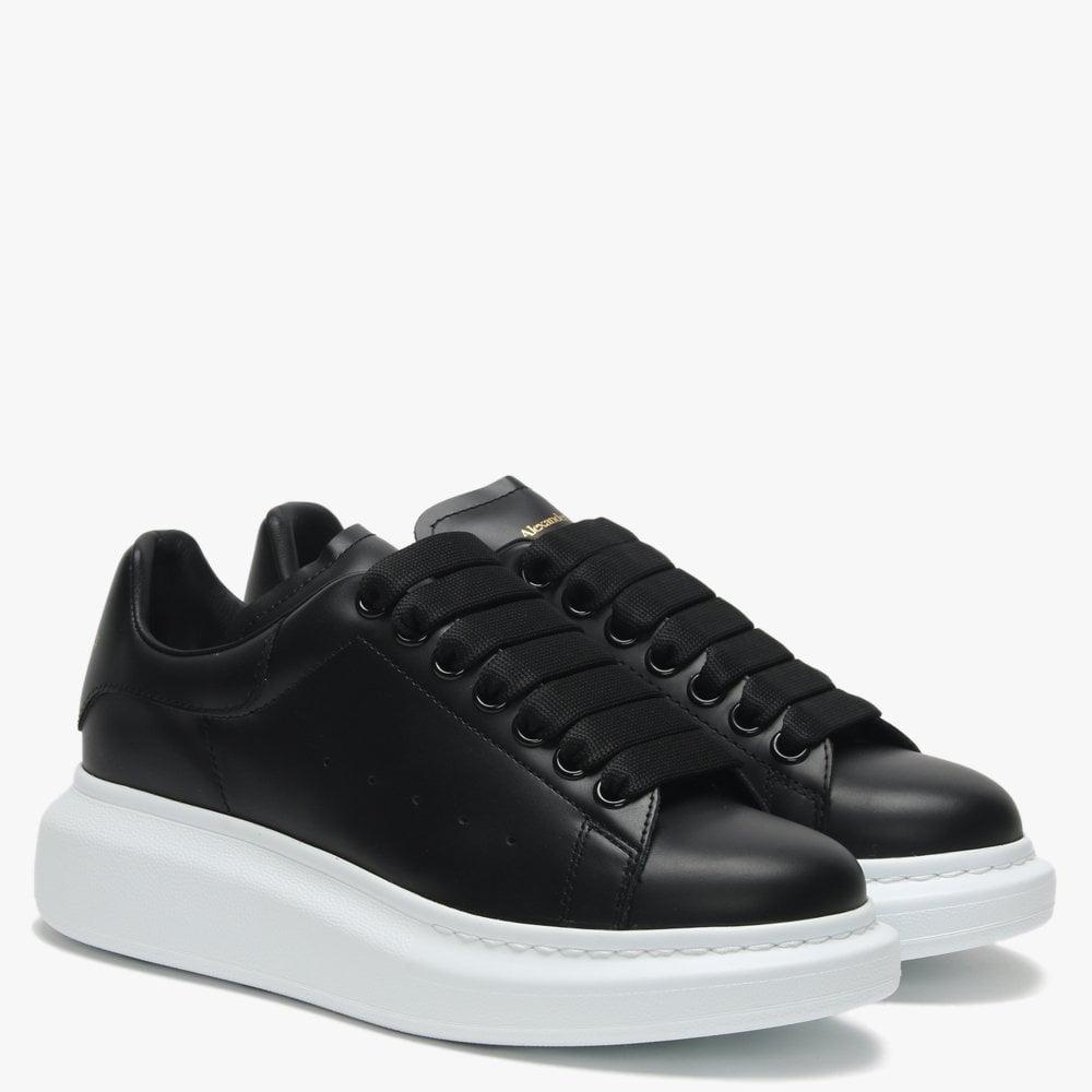 alexander mcqueen black leather trainers