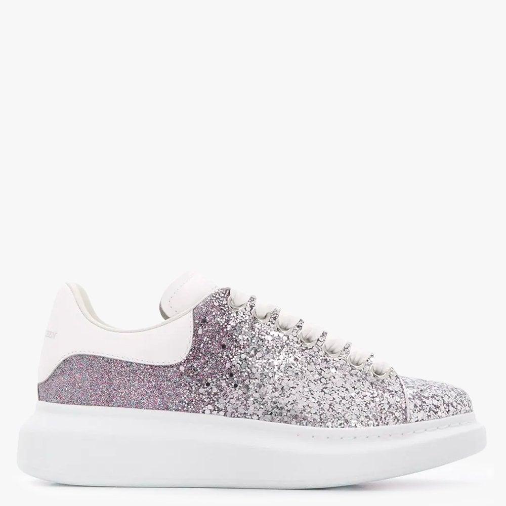 white glitter alexander mcqueen trainers