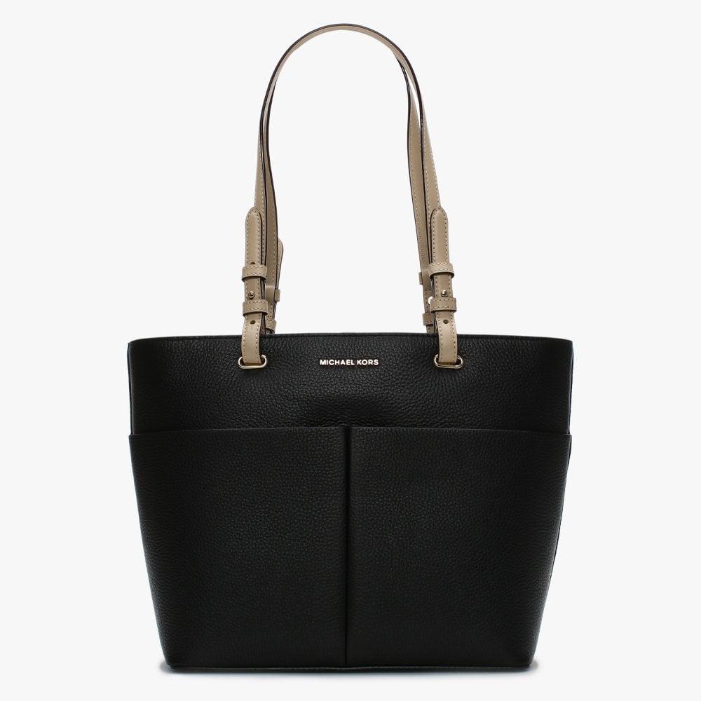 Michael Kors Bedford Ii Black Pebbled Leather Top Zip ...