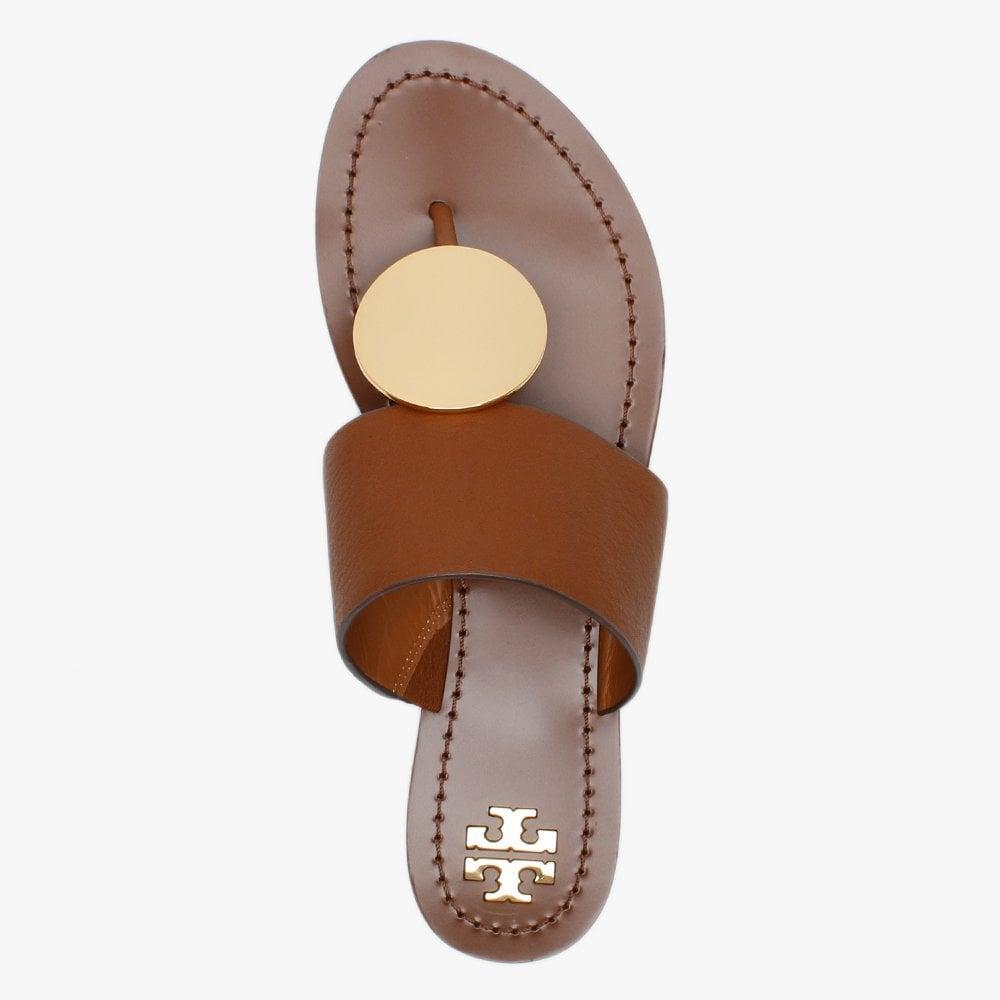 tory burch patos flat jeweled disk sandals