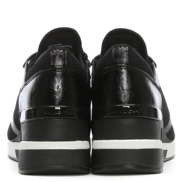 Michael Kors Leather Liv Black Mesh Concealed Wedge Trainers - Lyst
