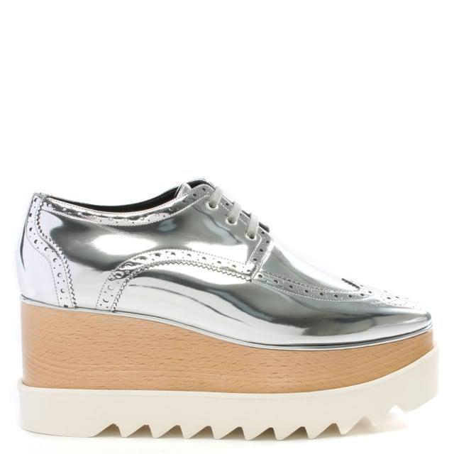 Stella McCartney Leather Elyse Silver Flatform Brogues in Metallic - Lyst