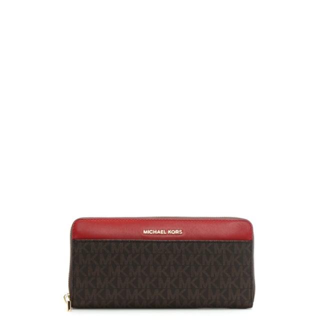 michael kors brown and red wallet