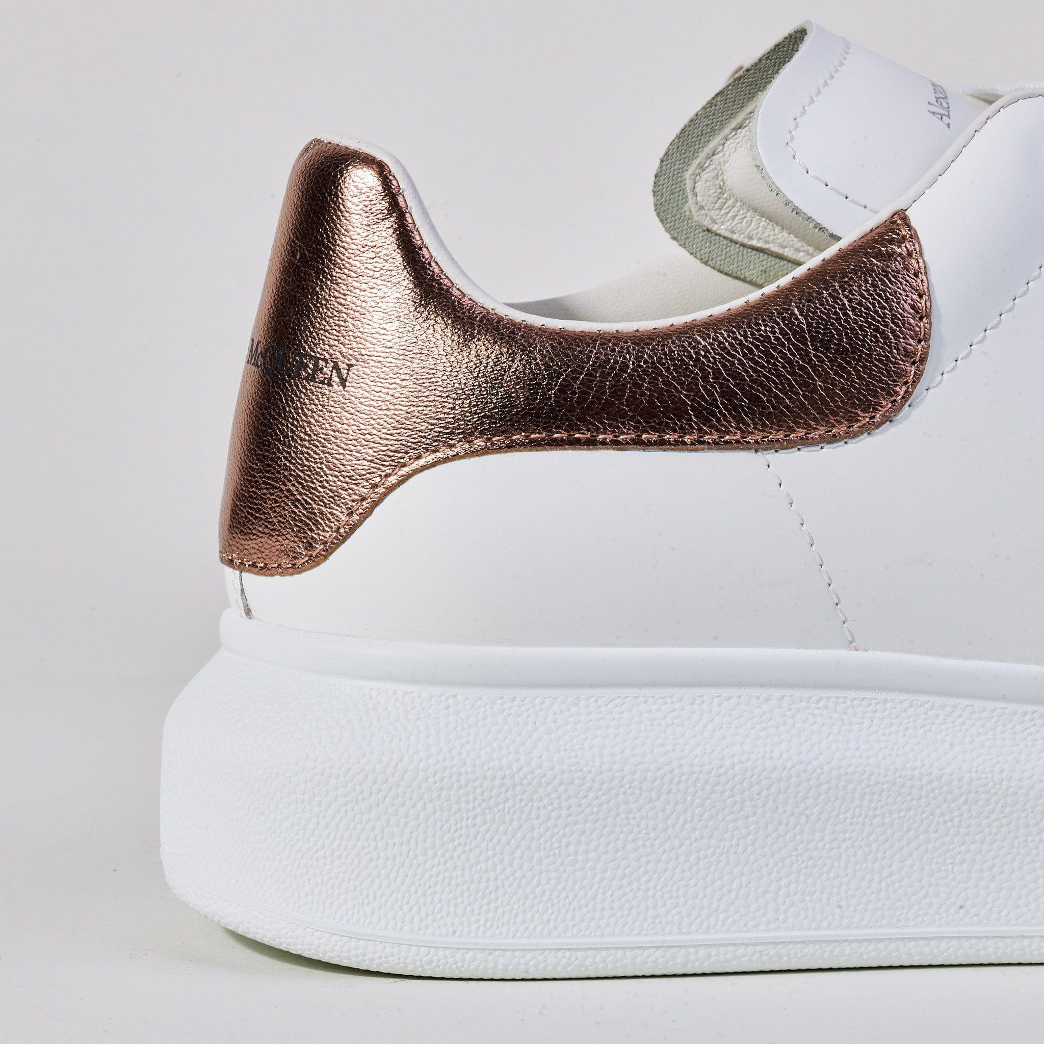 Alexander McQueen Leather Oversized Rose Gold Flash Trainers in Bronze  Leather (White) - Save 3% | Lyst