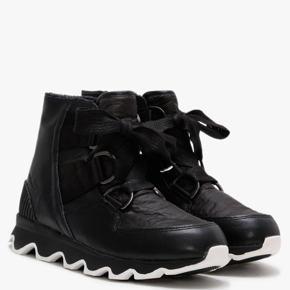 Sorel Kinetic Black Leather Short Lace Ankle Boots - Save 8% - Lyst