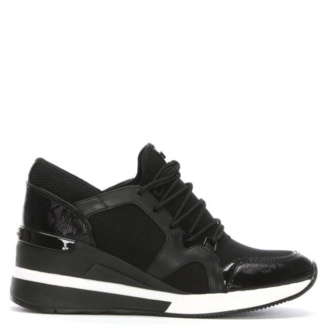 all black wedge trainers