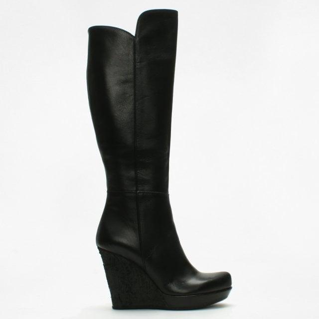 wedge knee boots