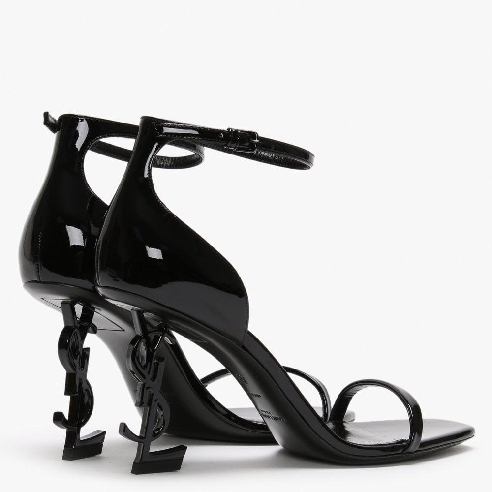 Saint Laurent Leather Opyum 85 Ysl Sandal in Black - Lyst