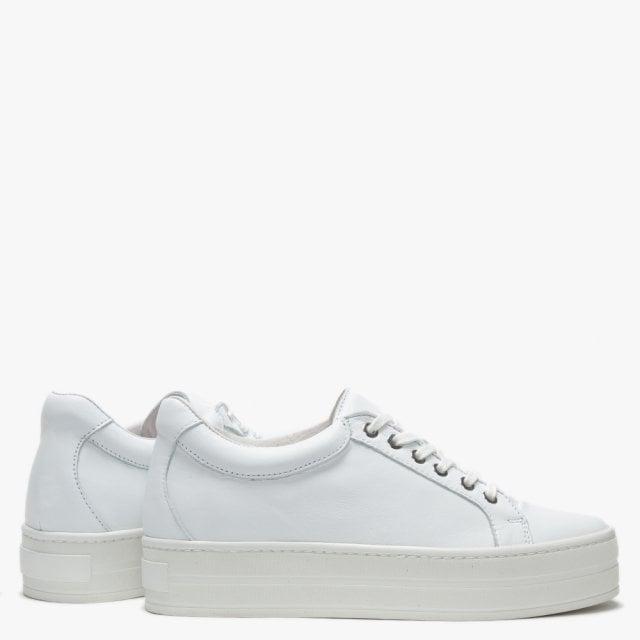 white leather flatform trainers