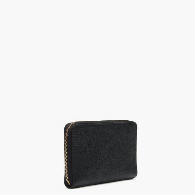 COACH Medium Black Leather Zip Around Wallet - Lyst