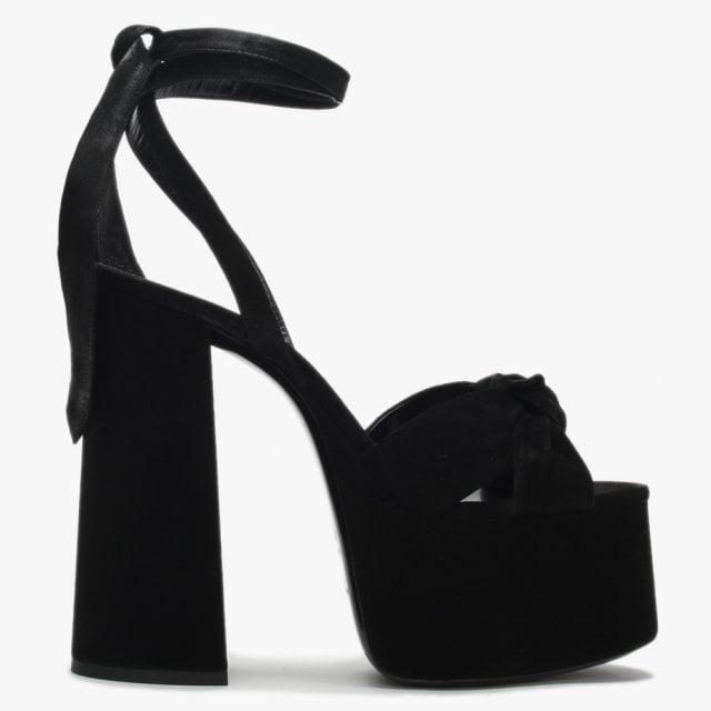 black suede platform shoes