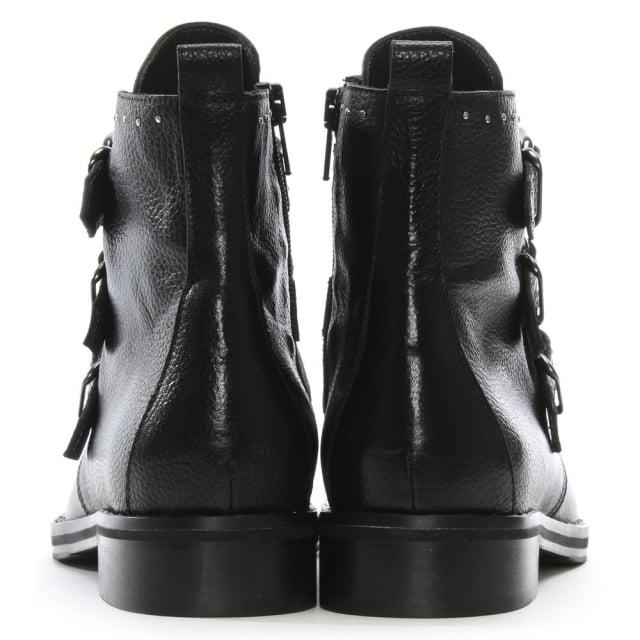leather studded biker boots