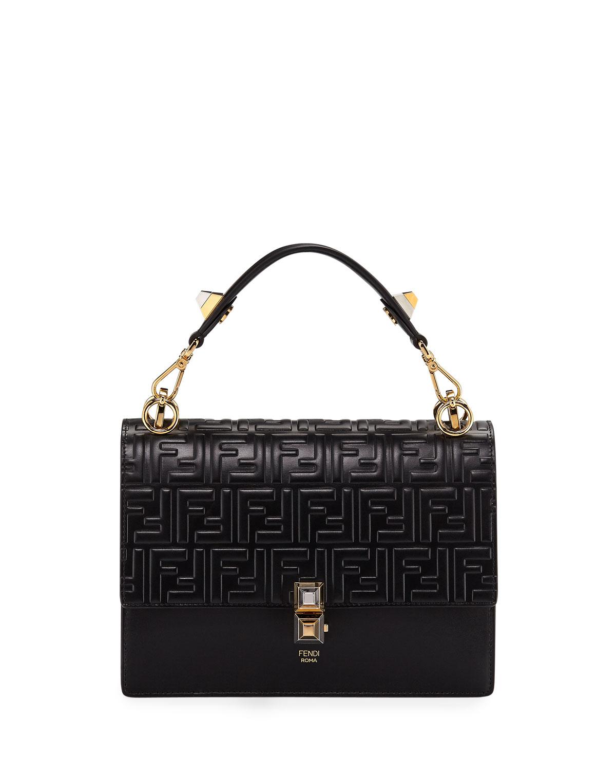 fendi kan i ff embossed shoulder bag