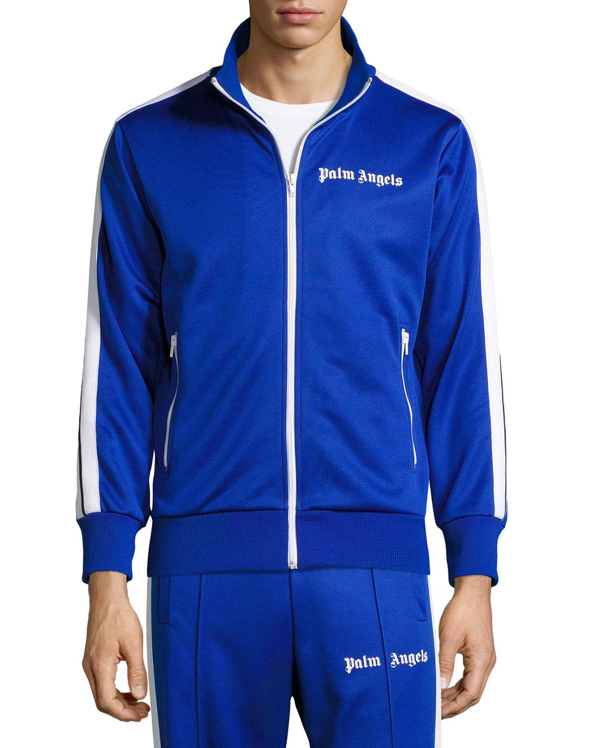 Palm Angels Classic Track Jacket in Blue & White (Blue) for Men Lyst
