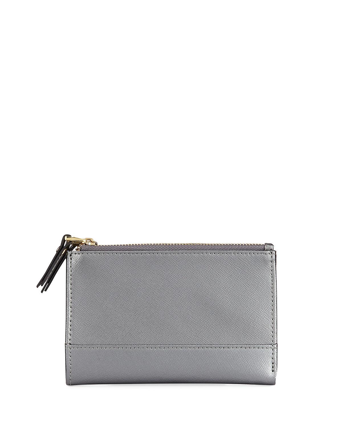 Lyst - Neiman Marcus Saffiano Double-zip Fold-over Wallet
