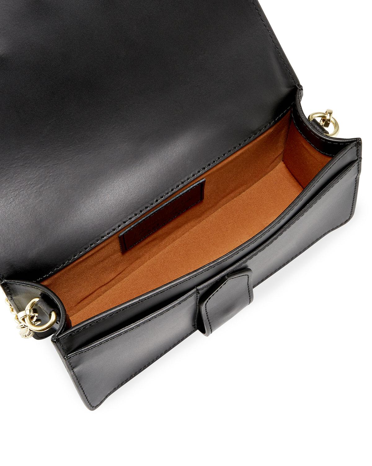 Neiman Marcus Flapover Leather Crossbody Bag - Lyst