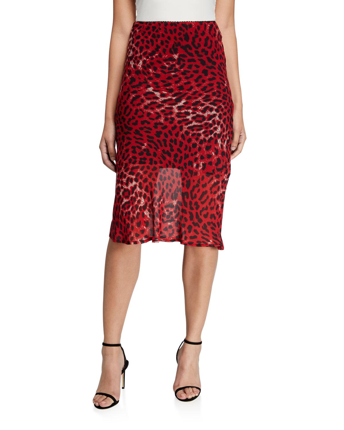 bardot mayah leopard skirt