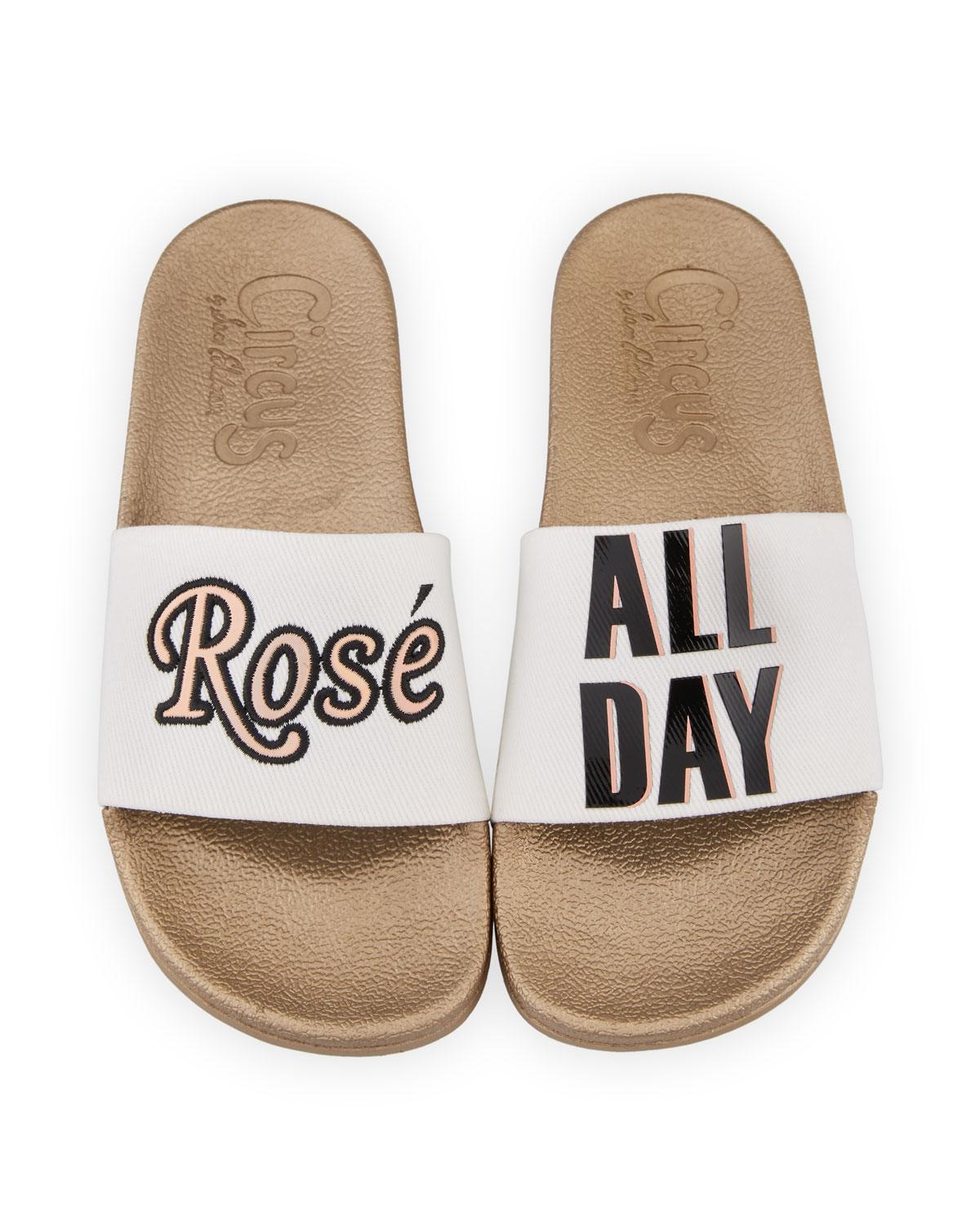 rose all day flip flops