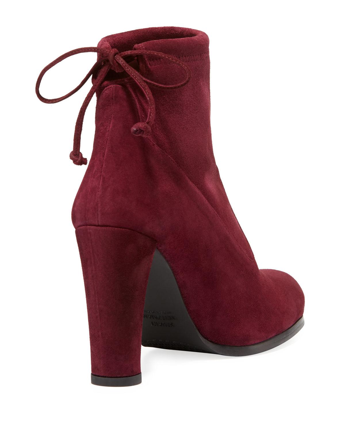 catch suede booties with ankle tie