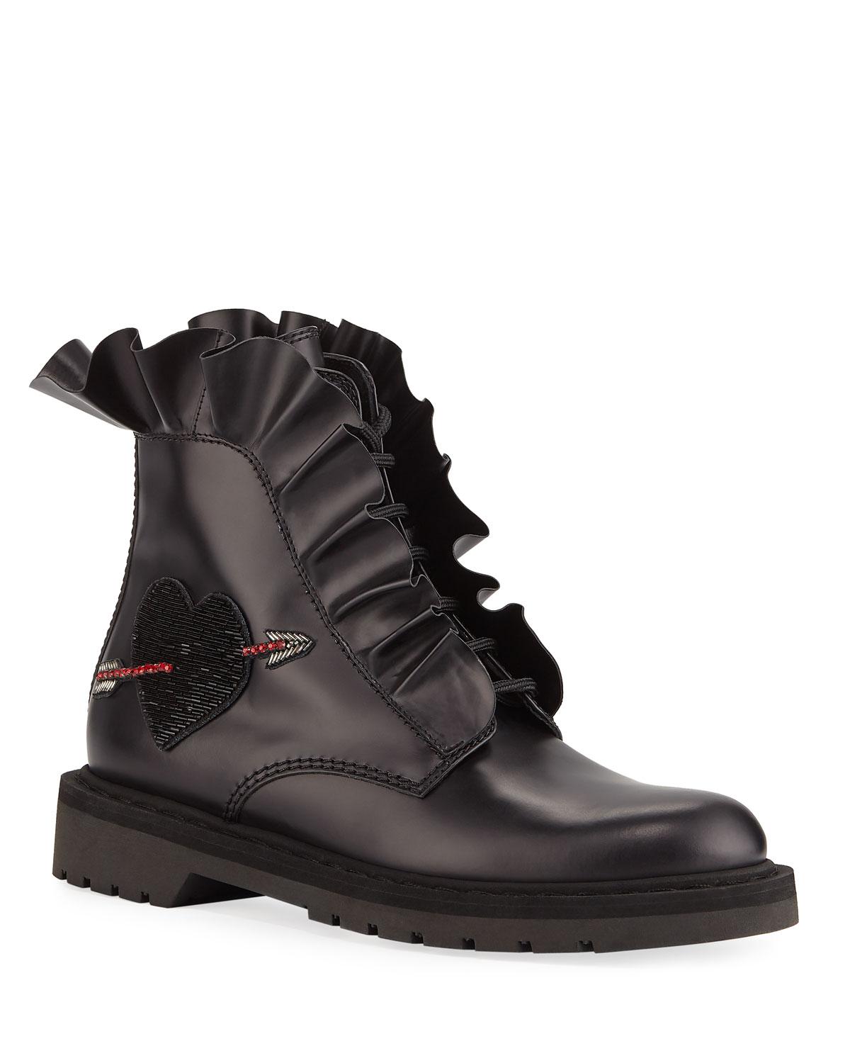 valentino love combat boots