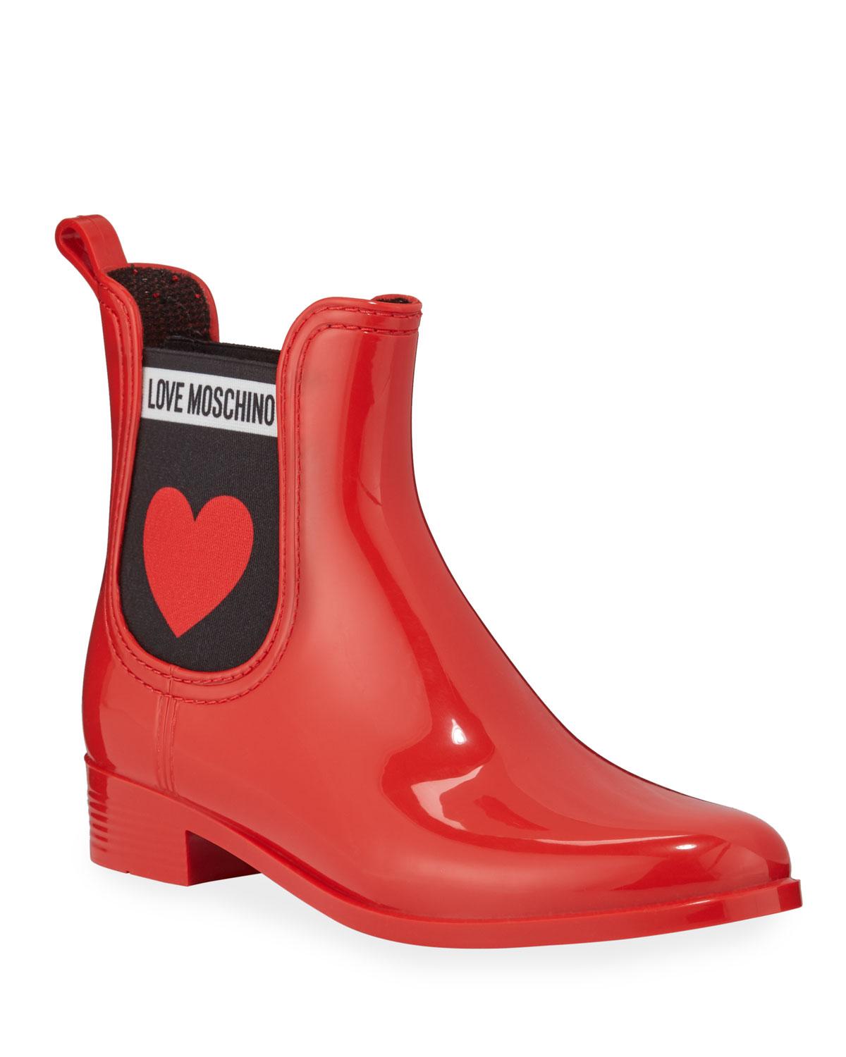 Love Moschino Synthetic Gored Heart Rain Boots Save 40 Lyst
