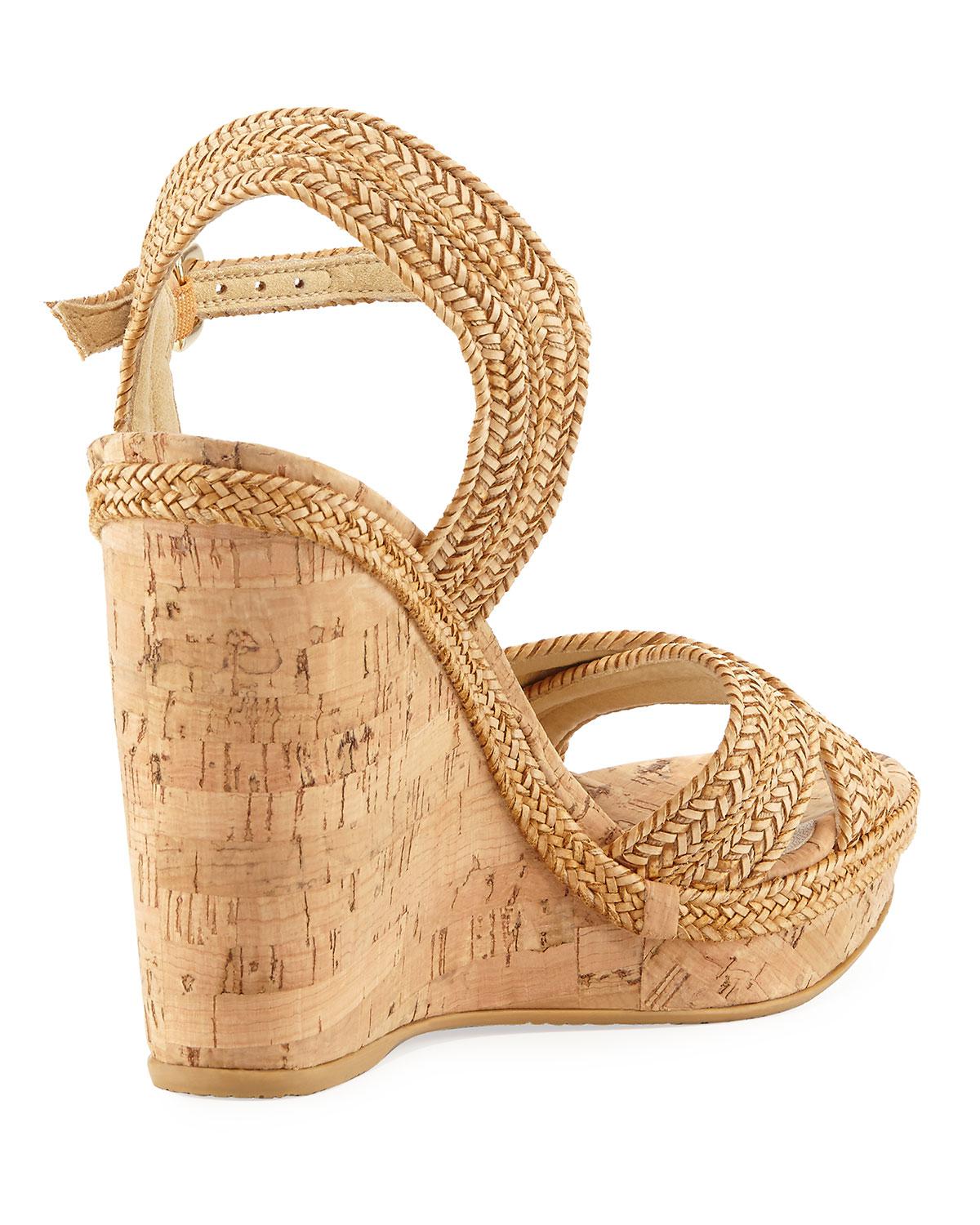 stuart weitzman sierra woven leather flat sandals