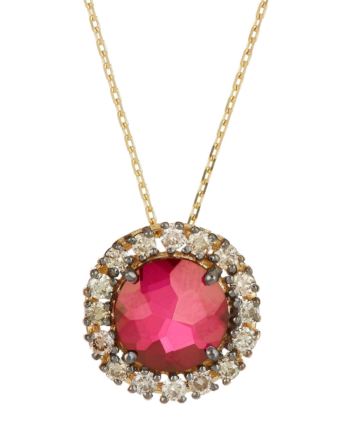 KALAN by Suzanne Kalan 14k Crimson Topaz & Diamond Pendant Necklace in ...