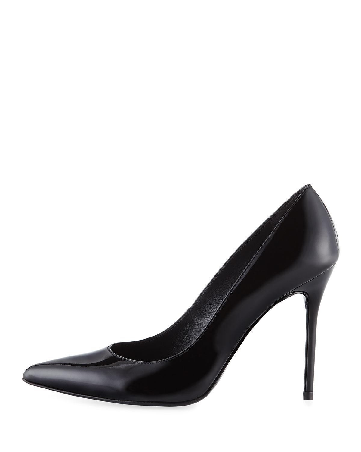 Stuart Weitzman Nouveau Patent Leather Point-toe Pumps in Black - Lyst