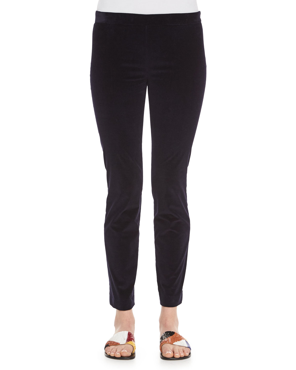 The row Stretch-corduroy Cropped Leggings in Blue | Lyst