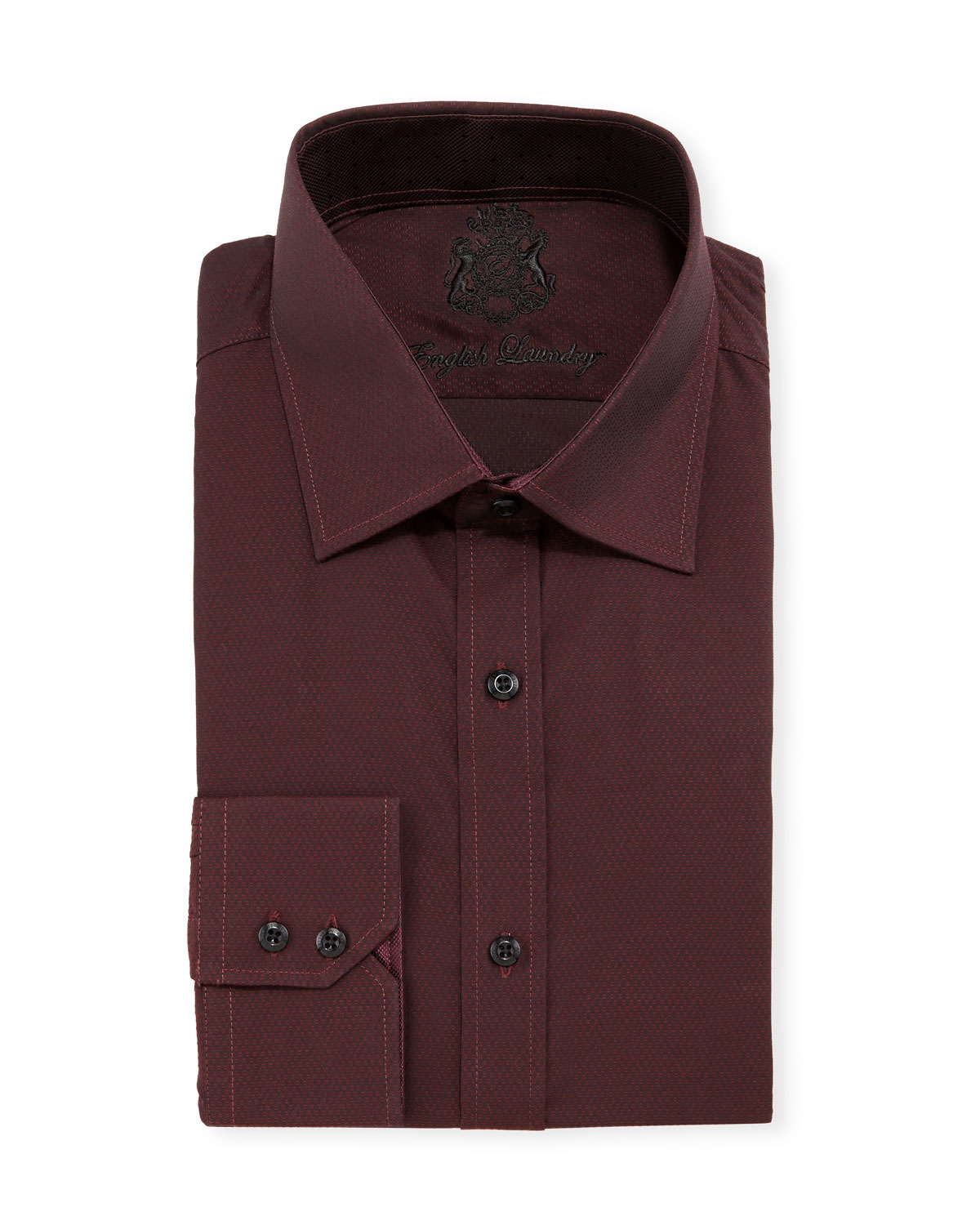 English laundry Textured Long-sleeve Dress Shirt in Red ...