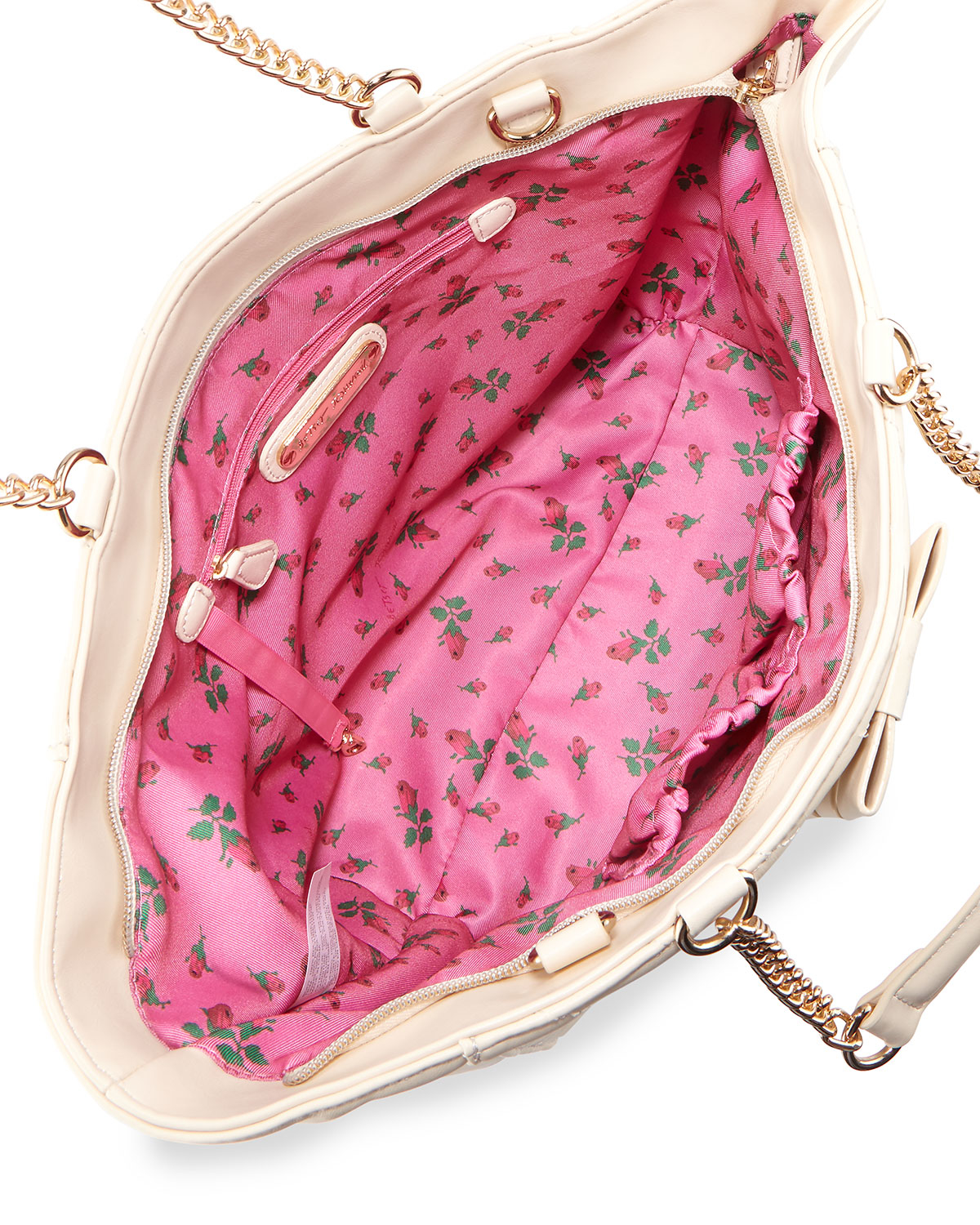 Betsey johnson Black Tie Affair Quilted Bow Tote Bag in Natural Lyst