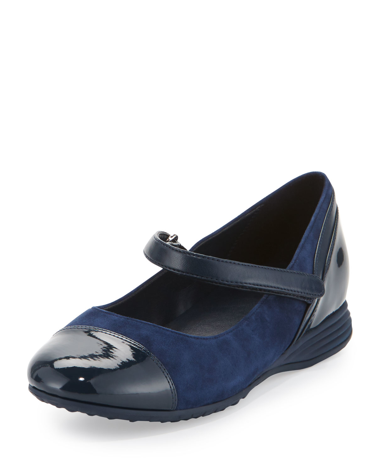 Lyst - Cole Haan Bria Patent & Suede Mary Jane Flat in Blue