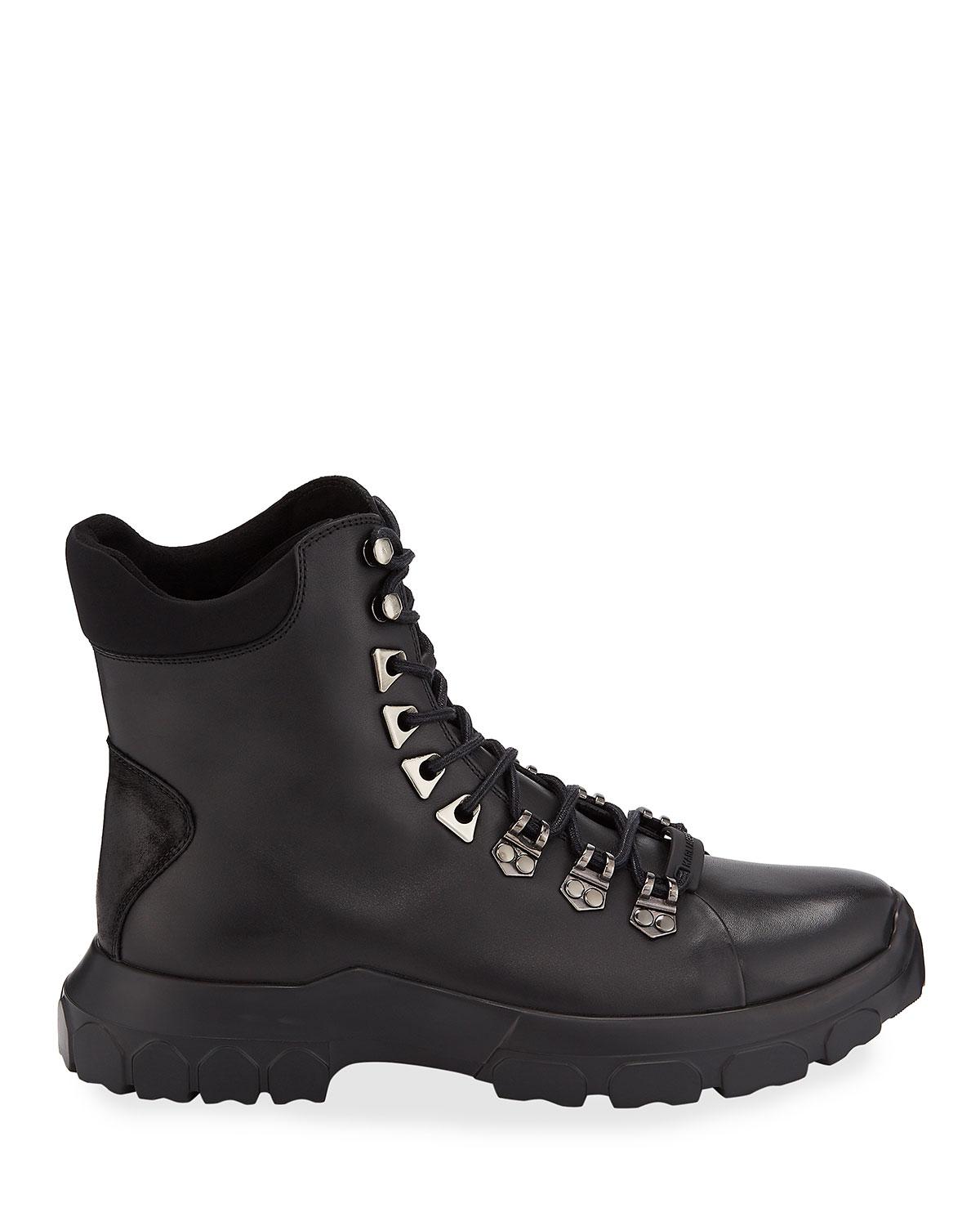 Karl Lagerfeld Leather Sawtooth Hiker Boot in Black for Men - Save 44% ...
