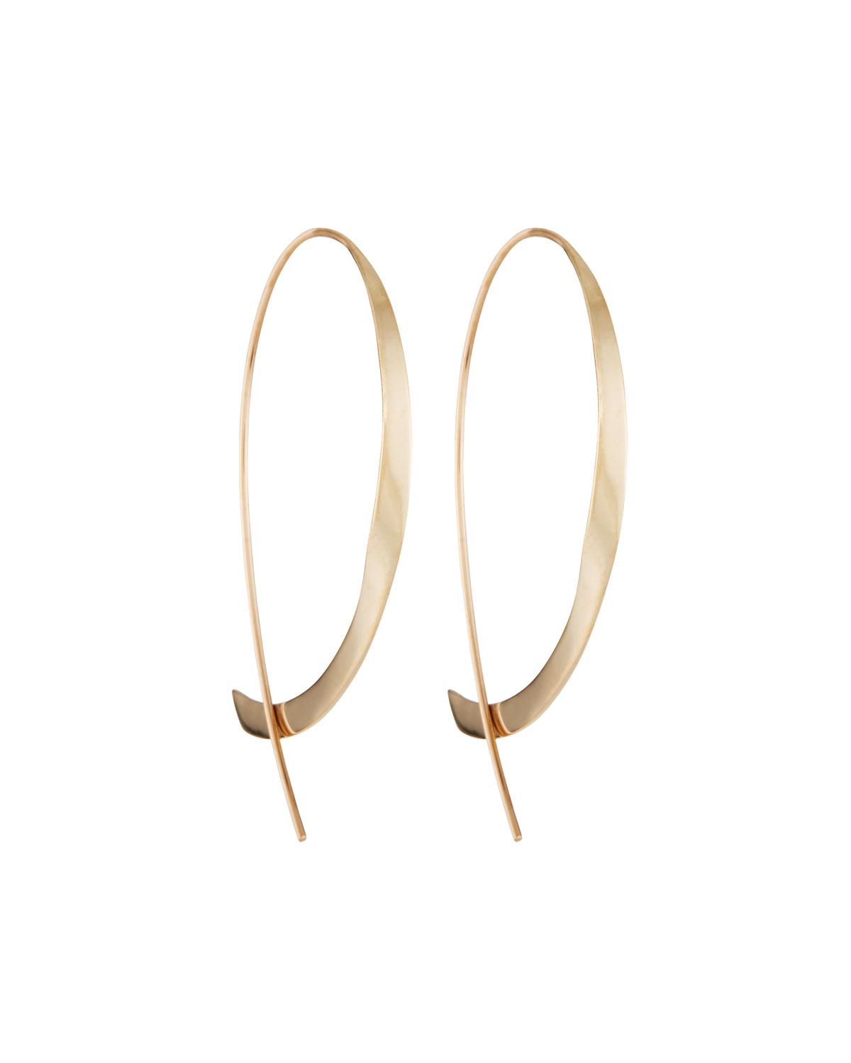 Upside Down Chandelier Aj Designs Lyst Lana Jewelry 14k Curved Upside Down Hoop Earrings In Metallic