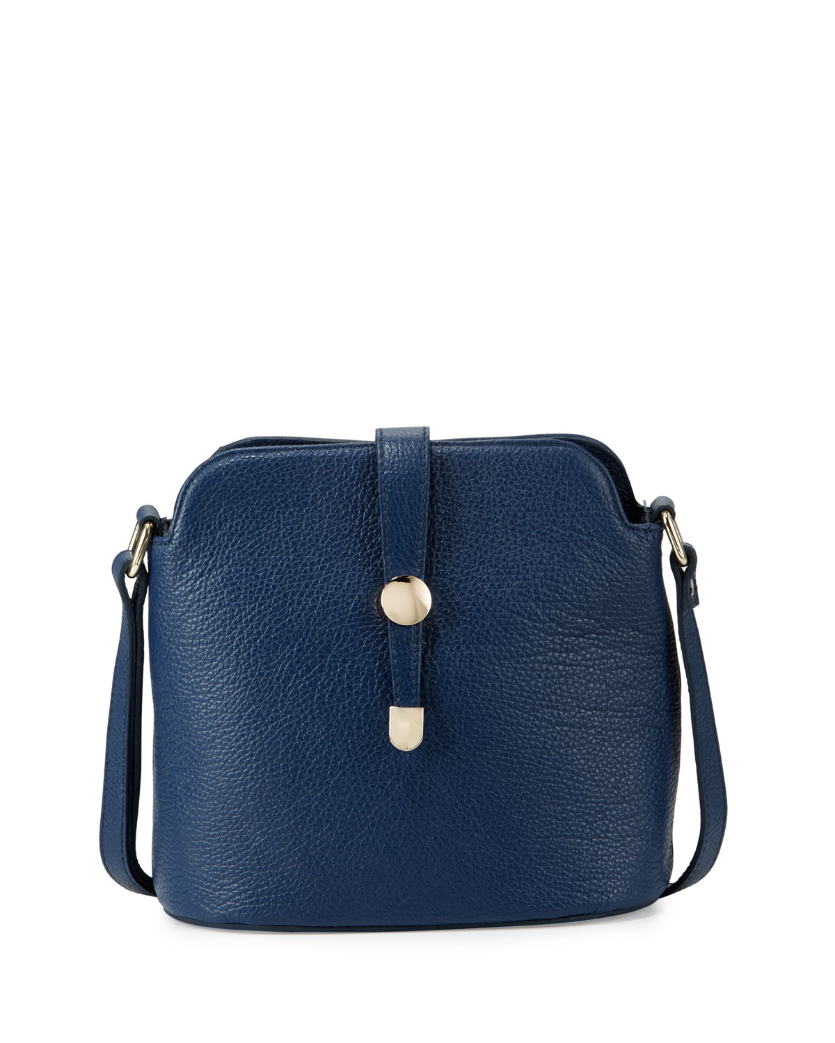 Lyst - Neiman Marcus Framed Dome Leather Crossbody Bag in Blue
