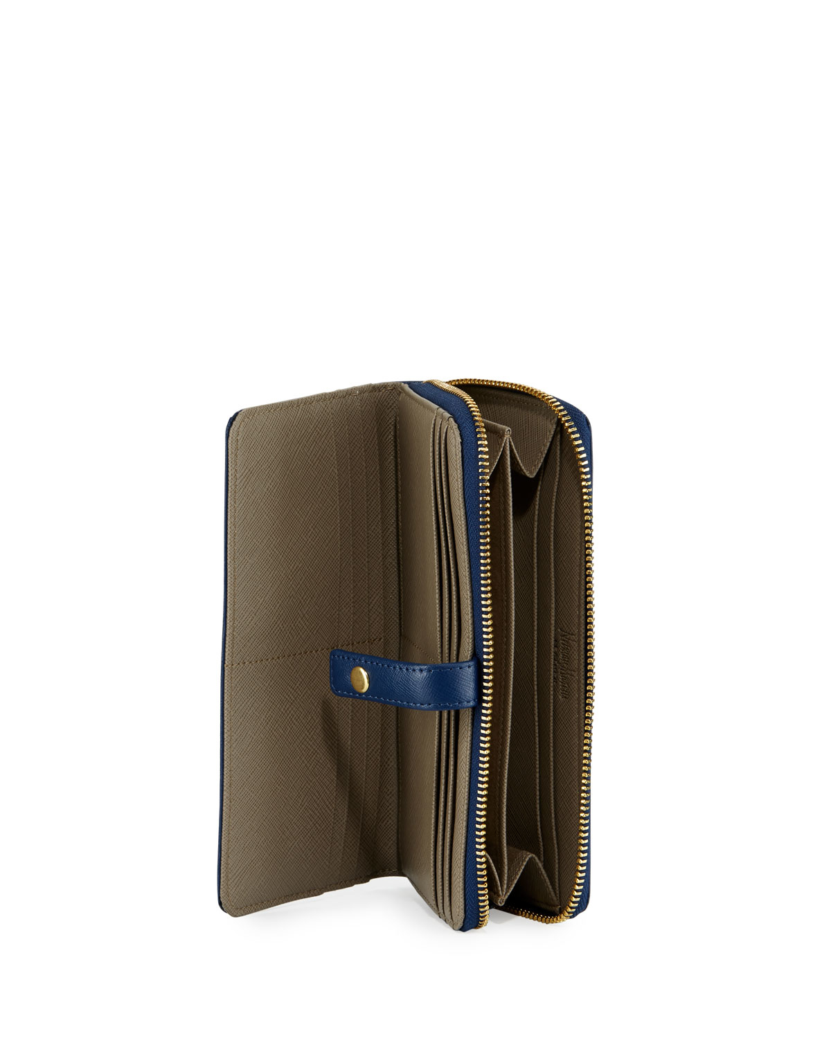 Lyst - Neiman Marcus Leather Tab Zip Wallet in Blue