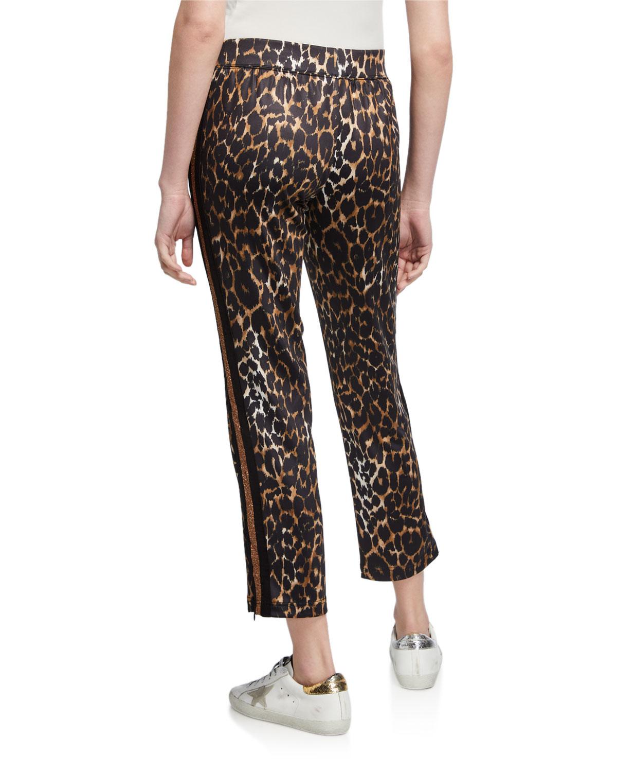 leopard track pants