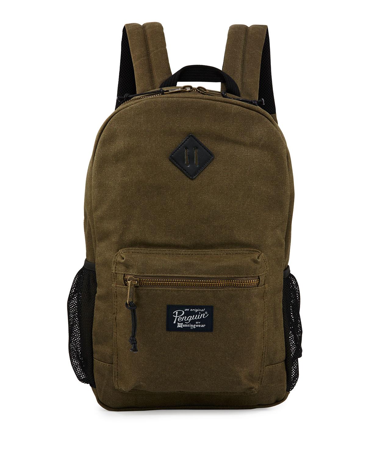Original Penguin Waxed Canvas Backpack in Green - Lyst